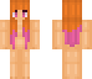 orange hair dyed pink girl base