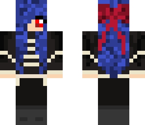 updated blue hair red eyes