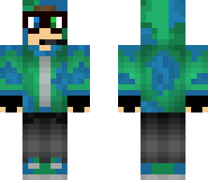 green and blue hoodie