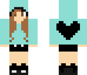 aqua green heart girl
