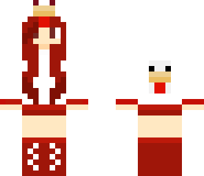 chicken girl with red hair
