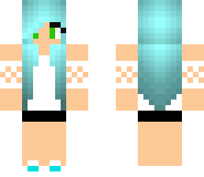 cool girl aqua hair