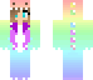 rainbow dino girl with purple fadings