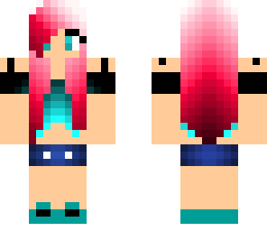 cute girl pink white green black