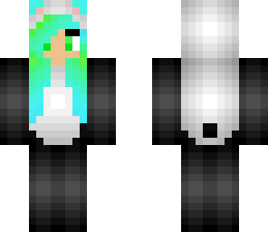 green and blue panda girl