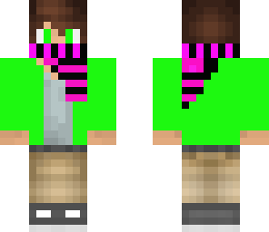 green and pink scarf boy