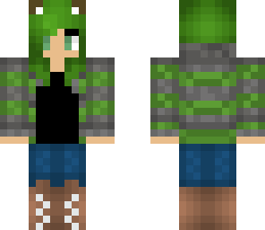 green short haired girl
