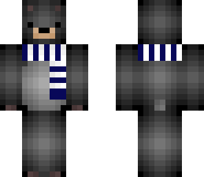 bear with a dark blue scarf