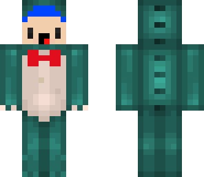 guy dino with blue hair