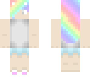 ghost rainbow hair cat girl
