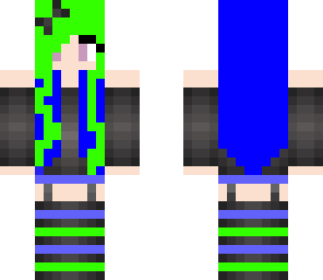 blue and green girl