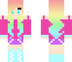 cute rainbow hair girl