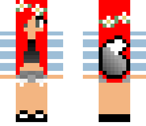 red head flower wolf girl