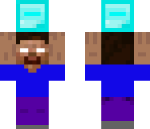 herobrine with a diamond block