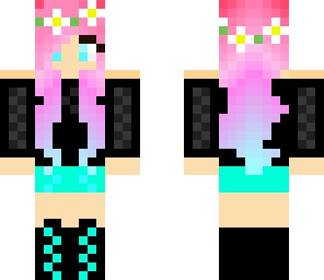 pink and blue hair girl