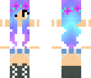 blue and purple haired girl