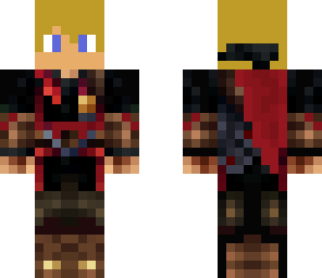 unhooded blond assassin with a black outfit