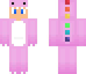 pink dino with pink hair