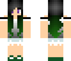 black to green haired girl