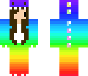 chibi dark hair rainbow dino