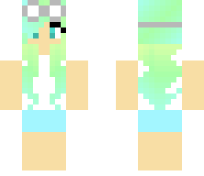 blue and green nerd girl