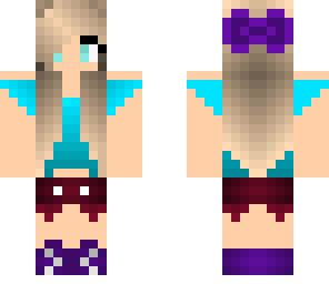 cute green red purple girl