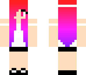 ombre hair girl red-blue