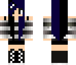 half black half blue hair emo girl