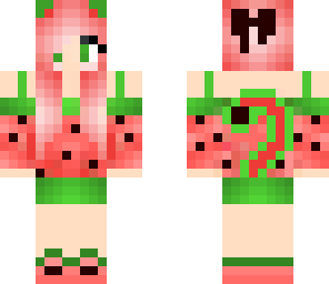 cute watermelon cat girl