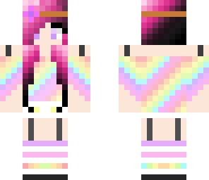 pinkish hair ranibow girl