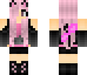 pink cute cat girl