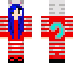 blue haired girl with cat hood and tail fix