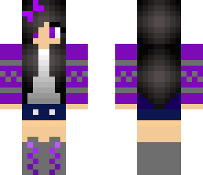black hair purple girl