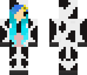 edited cow blue hair