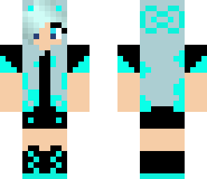 blue girl with bow and ears