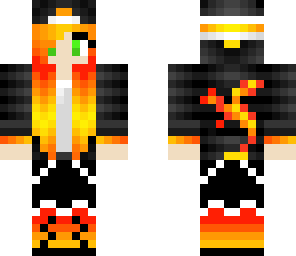 fire dragon girl green eyes