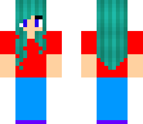 teal haired girl