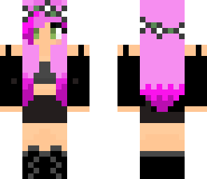 gothic girl with pink hair
