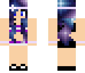 galaxy girl in purple and white bikini