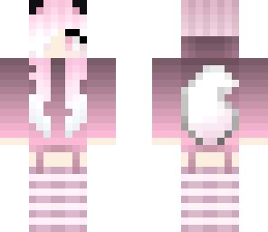 -detailed pink wolf girl skin-