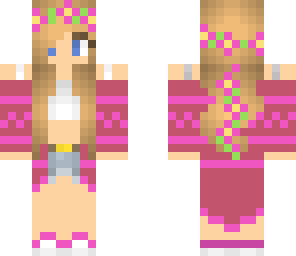 pink flower crown girl