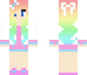 pastel rainbow jacket girl