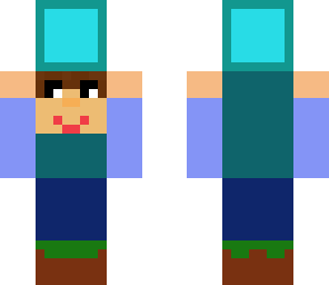 boy holding diamond block