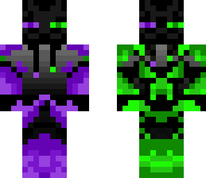 purple and green enderman