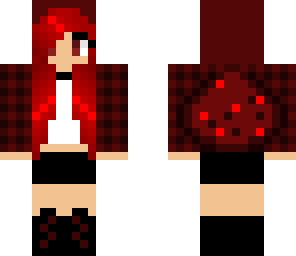 redstone girl checkered hoodie