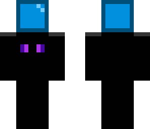 baby ender man holding diamond block