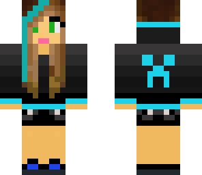 blue awesome creeper girl
