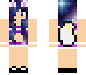 galaxy wolf girl in a bikini