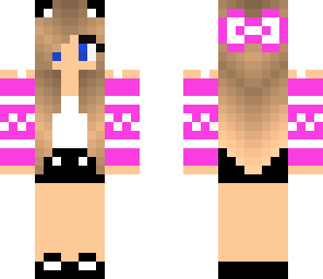 cute cat girl with a ribbon