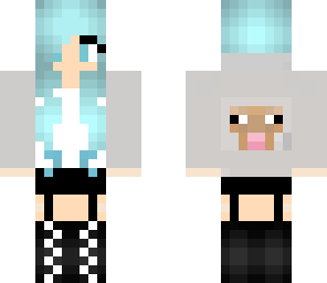 blue haired sheep hoodie